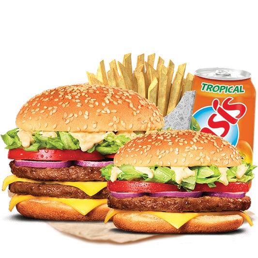 Menu 2 Burger double cheese & cheese + frite et boisson ★ ★ ★ ★ ★